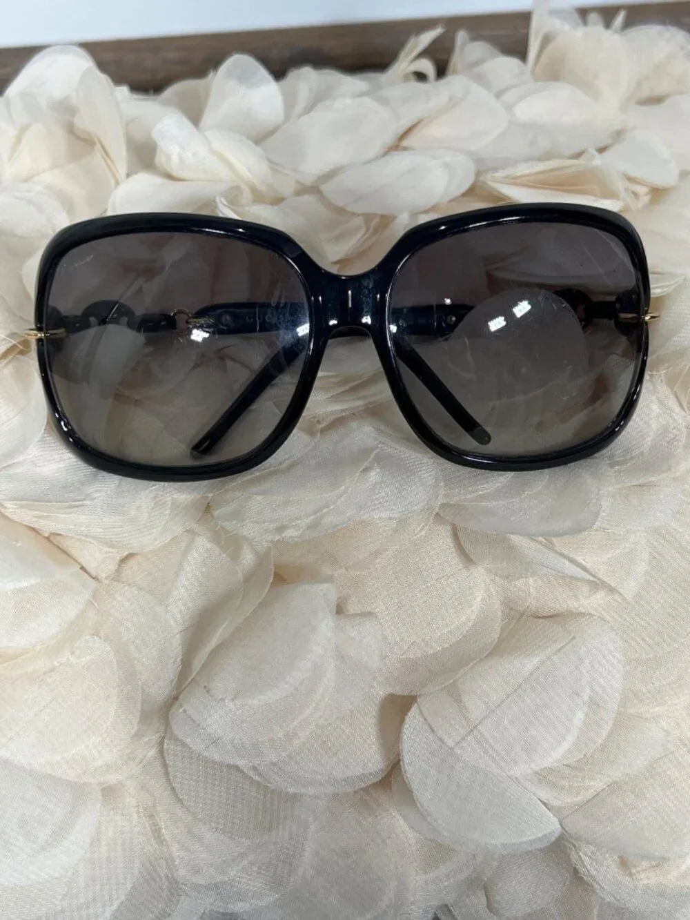 GUCCI Sunglasses GG 3584/S 59-15-115 Black and Rose Gold EUC